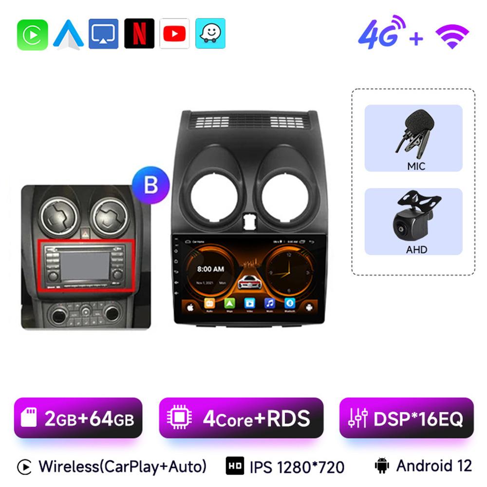 JIUYIN AI Voice 2 din Android 13 Авто Радио Для Nissan Qashqai J10 2006 - 2013 Carplay 4G Автомобильный Мультимедиа GPS 2din Авторадио