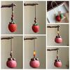 Strawberry Sandalwood Keychain Chinese Style Car Keyring Wooden Pendant Phone Chain  Decoration