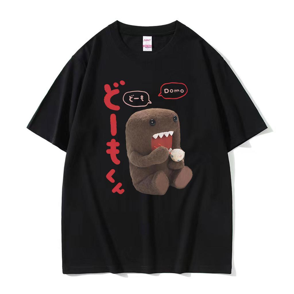 Japanese Domo Funny Meme T Shirt Unisex Unisex Vintage Harajuku Fashion Tshirts Casual 100 Cotton Short Sleeve Tshirt Streetwear