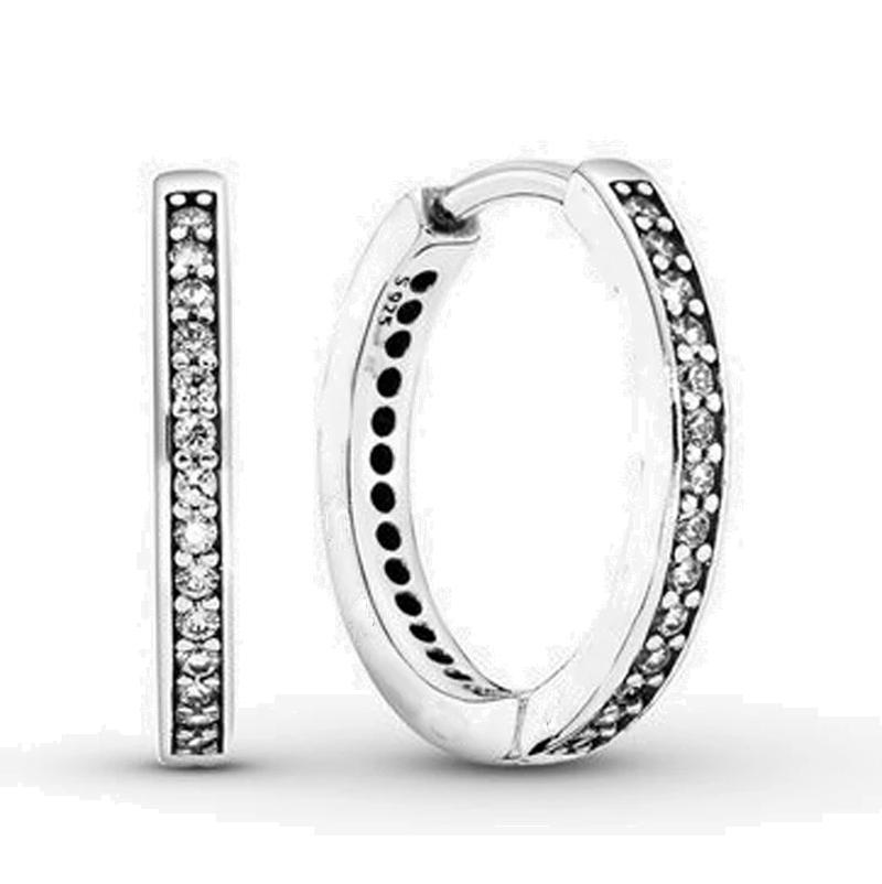 925 Silver Earrings Double Hoop Butterfly Earring Fit Charms Diy Fine Jewelry Gift For Women Making Accessories
