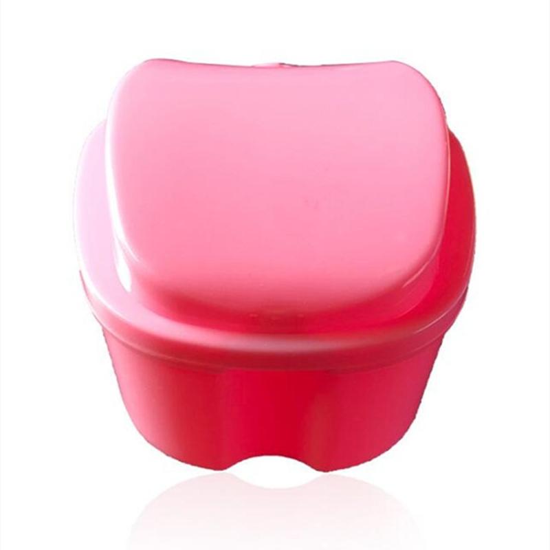 Коробка для ванны для зубных протезов, чехол для чистки зубов, стоматологическая коробка для хранения вставных зубов с подвесной сеткой, контейнер, контейнер для коробок для зубных протезов, контейнер