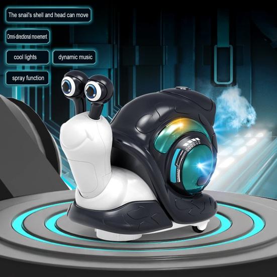 Electric Snail Toy with Music LED Light, Snail Crawling Toy with Water Spray, Boys Girls Interactive Snail Toy, Birthday Day Gift for Toddlers