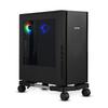 RAYLOVE CPU Adjustable Removable Computer Mainframe Storage Rack with 4 Caster Suitable for PC Desktop Easy Cable Easy Dust Black Stand, Wheels,