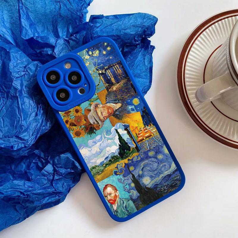 Винтажный чехол для телефона Ван Гог для iPhone 8 7 Plus SE2 13 12 11 14 Pro Max Иллюстрация-пазл Задняя крышка телефона для iPhone X XS XR