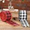 2pcs Christmas Decorations Red Black White Check Ribbon For Party Decoration DIY Crafts 236 Inch Each Roll