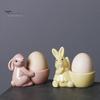 Керамическая подставка для яиц в виде кролика, декор для стола для завтрака, подставка для яиц в виде кролика для яиц всмятку, украшение для дома на Пасху