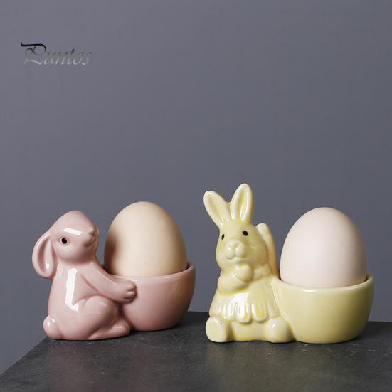 Керамическая подставка для яиц в виде кролика, декор для стола для завтрака, подставка для яиц в виде кролика для яиц всмятку, украшение для дома на Пасху