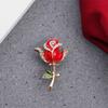 Flower Hollow Pearl Crystal Women Rose Brooches Korean Enamel Pin Backpack Decoration Badges Pin
