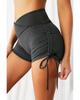 Azura Exchange Черные шорты с завязками по бокам, антицеллюлитные, с высокой талией, утягивающие ягодицы