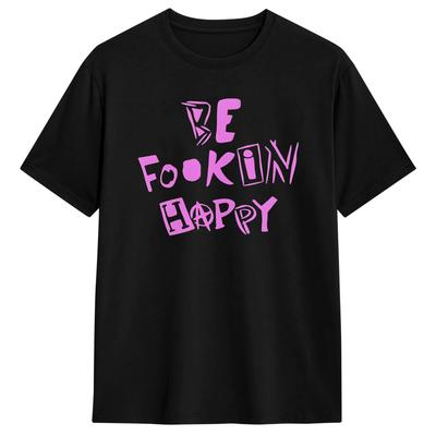 Men T-Shirts Yungbluds Super Happy Humor Pure Cotton Tees Short Sleeve Summer T Shirts Round Ne