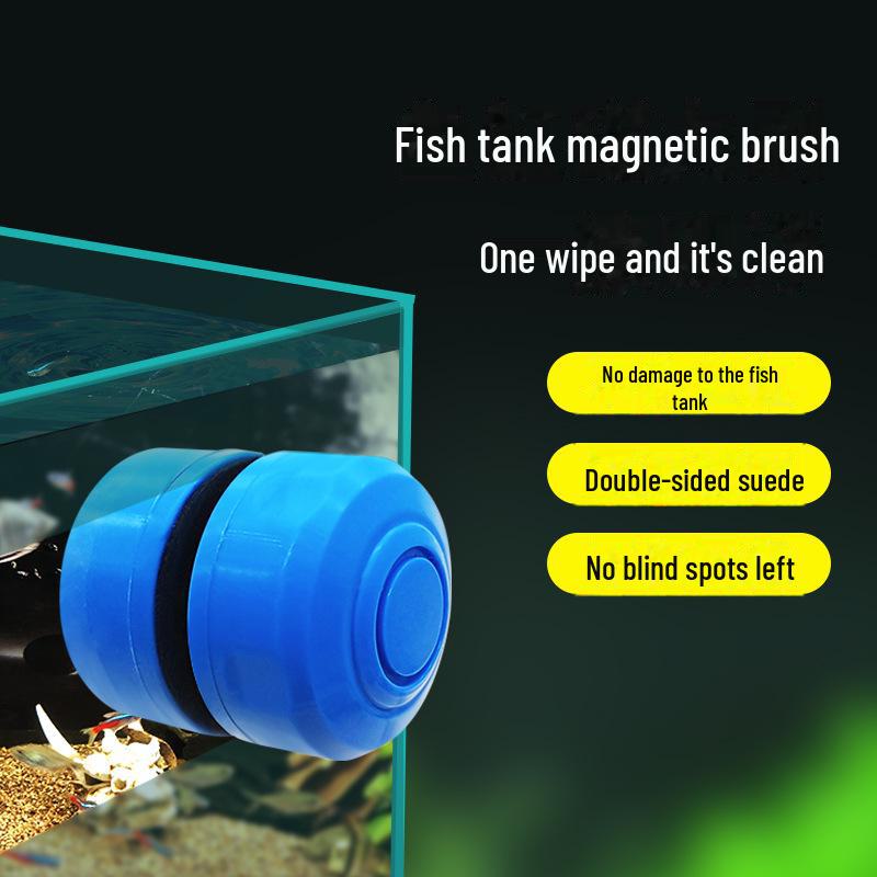 Mini Magnetic Fish Tank Brush - Double-Sided Algae and Moss Cleaning Tool for Aquariums