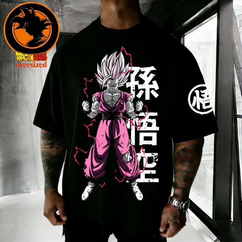 Летняя футболка 2026 года Dragon Ball Retro Высококачественный хлопок Мужская Оверсайз С принтом Сон Гоку Унисекс Детская Повседневная рубашка.