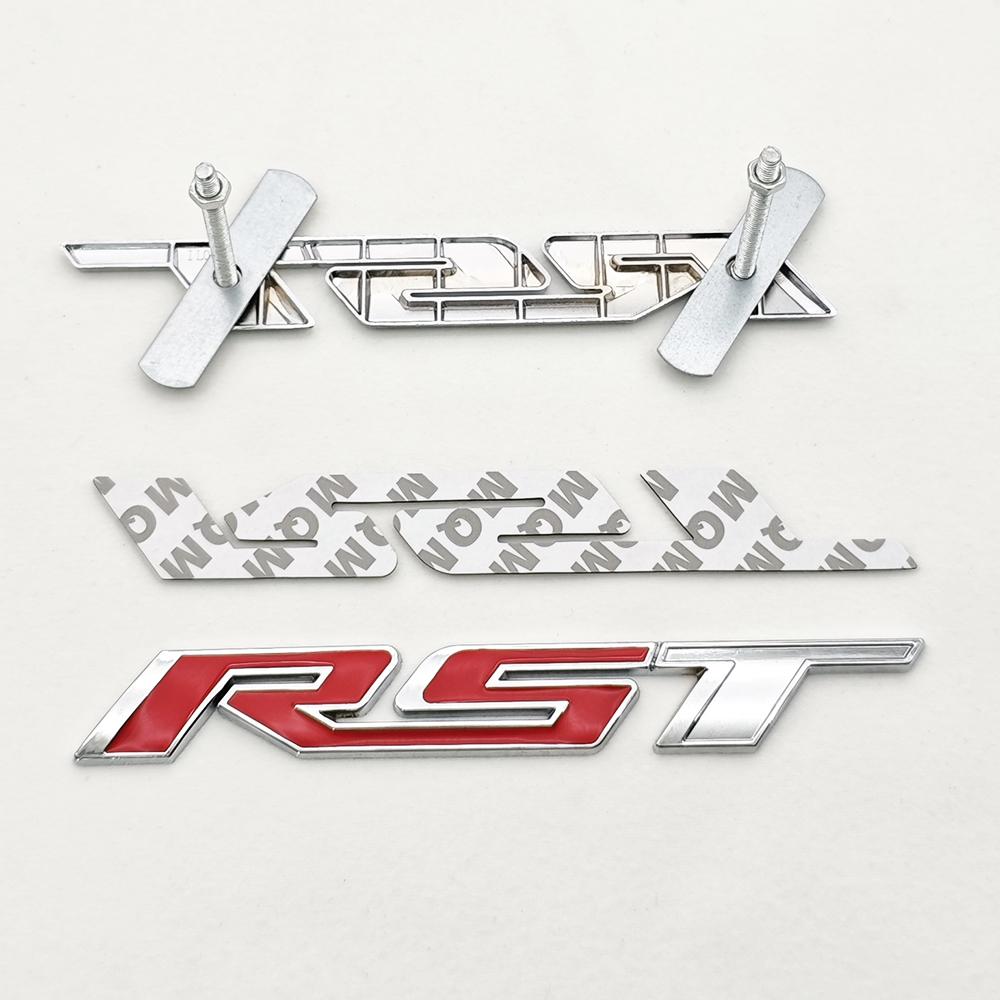3D Metal Car Sticker RST Logo Front Grill Emblem Trunk Fender Badge For Chevrolet Tahoe Silverado Suburban Colorado Accessories ls2