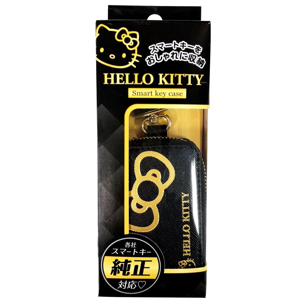 Seiwa Car Accessories Hello Kitty Key Case KT523 Smart Key Storage Black Gold HELLO KITTY &