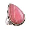 Кольцо из стерлингового серебра 925 пробы с натуральным родохрозитом S.7 Q7z74