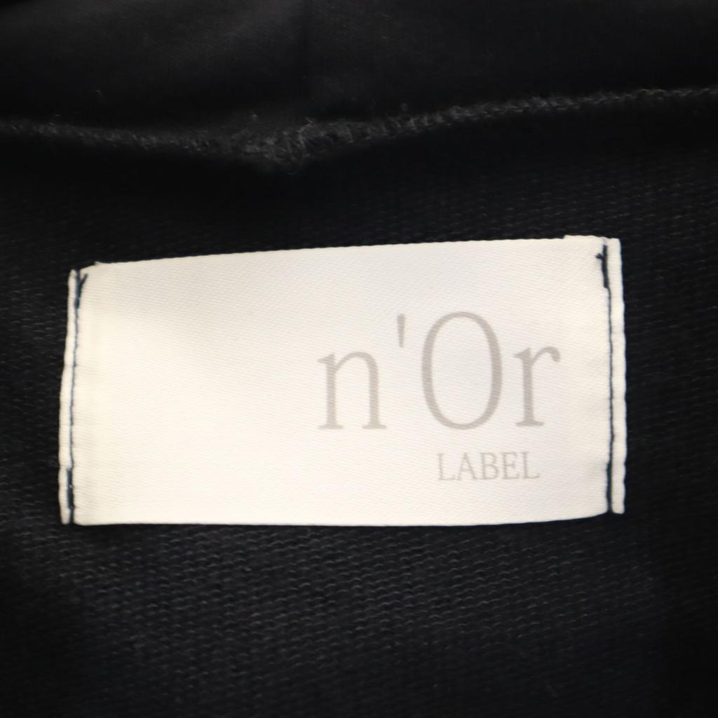 n'Or LABEL Striped Pattern Long Sleeve Shirt Switching Parker F Gray Women Used