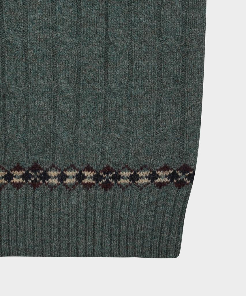 Brooks Brothers Wool Cable Pattern Vest (Green) (Bbwvmmf401)