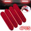 4 шт. Красные светоотражающие предупреждающие наклейки для автомобиля, ПВХ-лента для предупреждения о столкновении, светоотражающая наклейка на дверь, автомобильные аксессуары