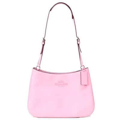 Сумка гладкая кожаная Penelope Logo тонкая сумка через плечо Flower Pink CP101 [Товар]