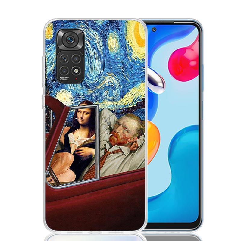 Van Gogh Mona Lisa Funny Art Case Phone Cover for Xiaomi Redmi Note 14 13 12S 12 11S 11 11T 11E 10S 10 Pro Plus 5G Trend Fundas