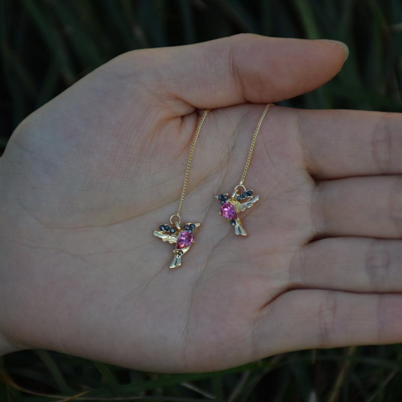 Трендовые длинные висячие серьги в виде маленькой птички для женщин и девушек, серьги-кисточки в виде колибри, ювелирные изделия, индивидуальный подарок