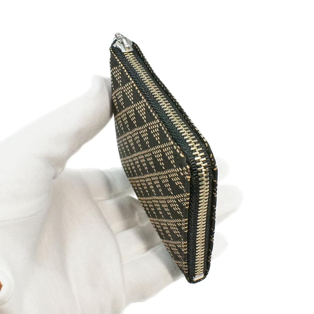 Indenya Inden Coin Purse F Coin Purse 08 Deerskin Black X White Lacquer Wave Scale Pattern 1008-11-118