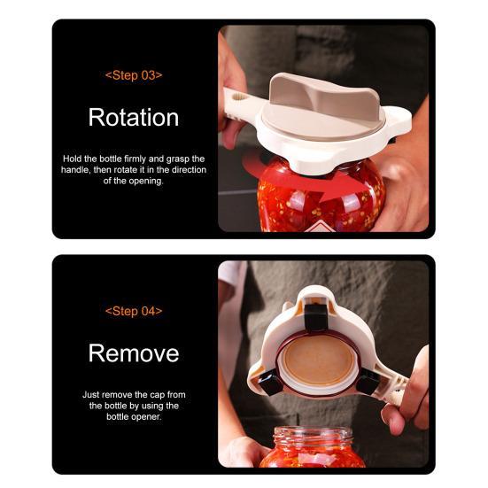 Открывалка для банок Регулируемый захват без усилий 3-в-1 Открывалка для бутылок Многоцелевая открывалка для банок и бутылок для слабых рук пожилых людей