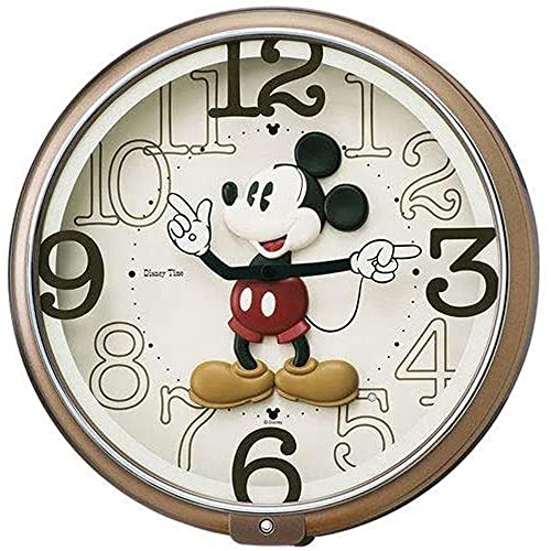 Seiko Clock Wall Clock Character Disney Mickey Mouse Analog 6 Songs Melody Mickey & Friends Disney Time Brown Metallic FW576B