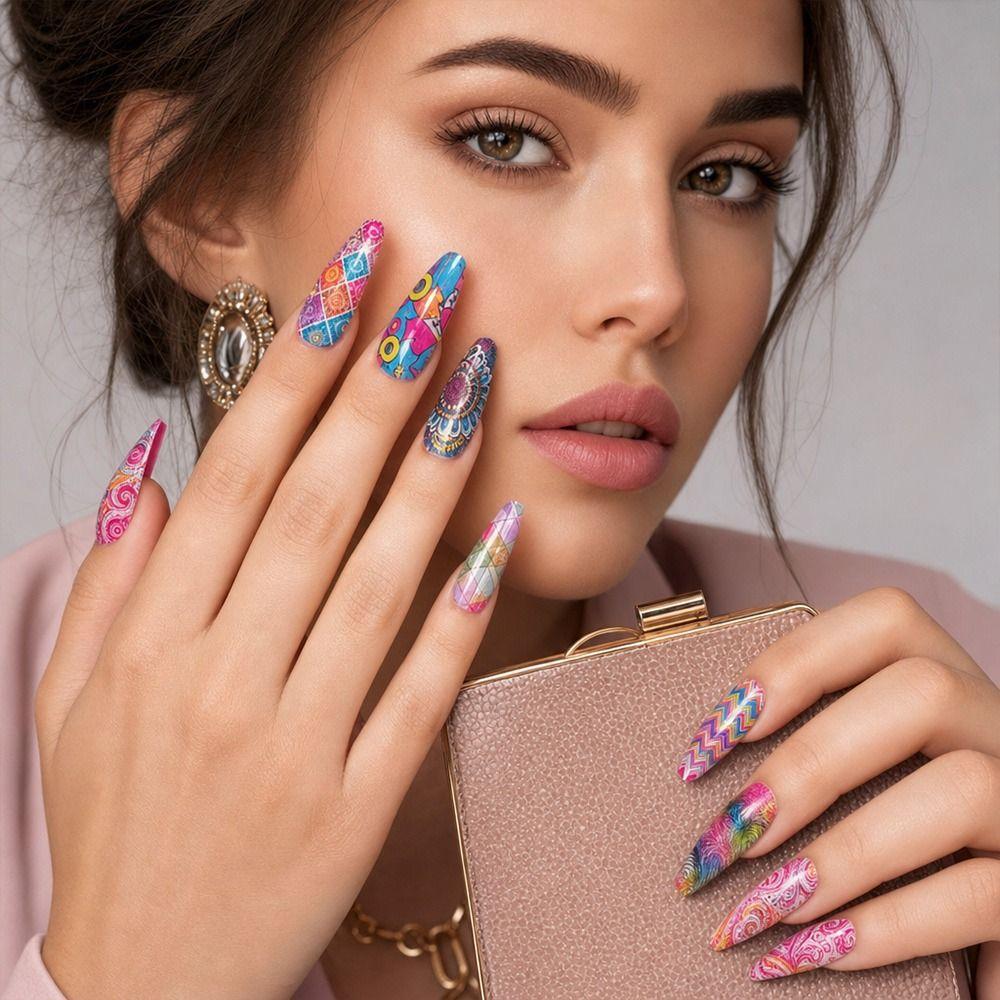 Flower Nail Foils Leopard Print Nail Art Stickers Fashion Nail Stickers  Nail Decoration