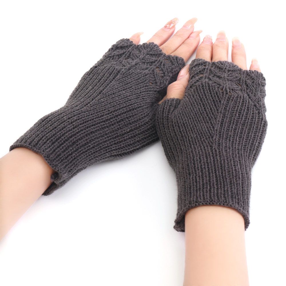 Зимние эластичные мягкие митенки без пальцев, вязаные перчатки, толстые теплые гетры