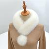 Thickened Winter Scarf Solid Color Faux Fox Fur Collar Neck Warmer Scarf  Cold Weather Accessories
