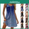 Women Beach Summer Dresses For Boho Sleeveless Printing Tshirt Tank Sundresses