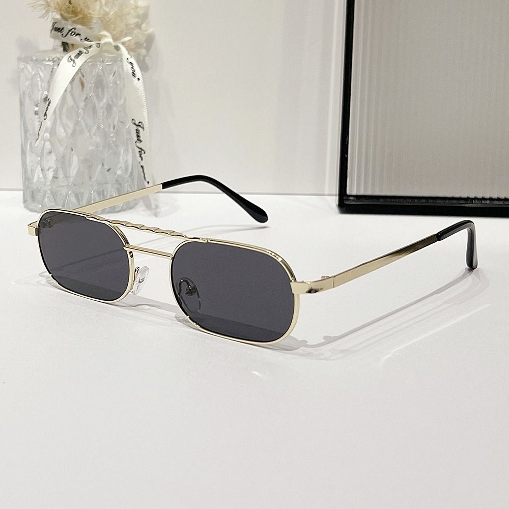 UV Protection Rectangular Sun Glasses Hip Hop 90's Glasses Trendy Eyeglasses  for Women & Men