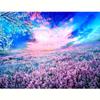 Полная круглая алмазная живопись Дерево Лаванда Пейзаж Вышивка крестиком Алмазная мозаика подарок ручной работы 30x40 см/12x16 дюймов