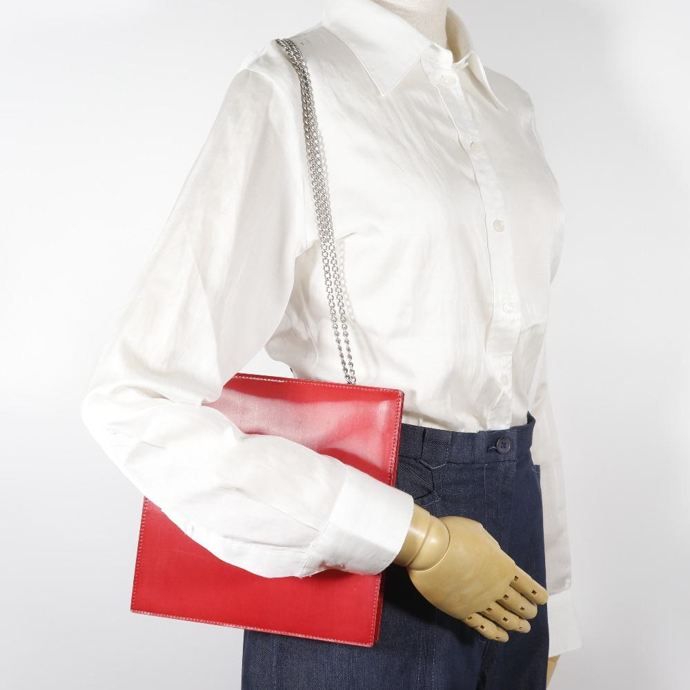 CHANEL Hologram Chain Shoulder Shoulder Bag COCO Mark Red Plastics Women Used