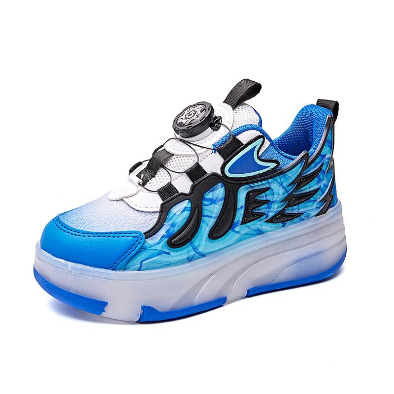 ДЕТСКАЯ четырехколесная зарядная обувь на плоской подошве, обувь со светодиодной лампой, обувь для бегунов, спортивная обувь для катания на роликовых коньках, коньки для девочек