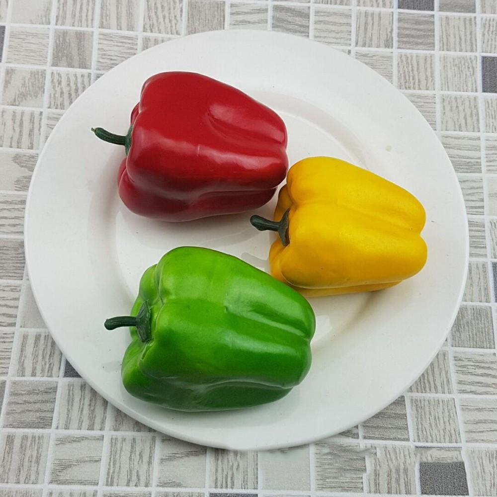 3PCS Realistic Artificial Imitated Peppers Vegetables Decor Restaurants Props