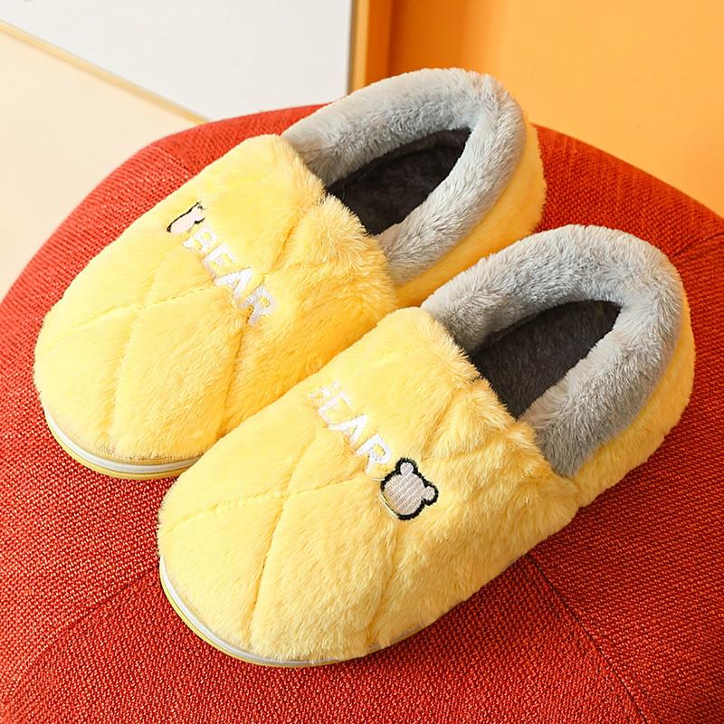 Warm Home Slippers for Men Winter Thicken Plush Shoes Male Flip Flops Women Couples Indoor Casual Non Slip Soft Furry Slides