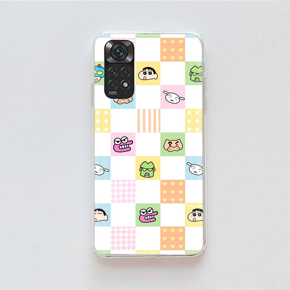 Чехол DT43 Crayon Shin Chan для Samsung A04 A14 A23 A34 A54 M23 M33 M52 M53 Realme 10 9 C30S C35 C55 VIVO Y02S Y21 Y33S Y51 X80 Pro Прозрачная крышка