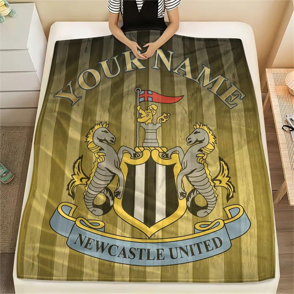 Custom Name Newcastle United Flannel Blanket, High quality Comfortable for All Seasons, Home Decor, Warmth and Comfort