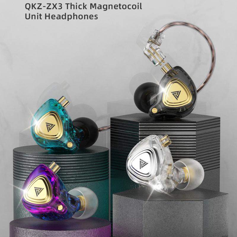 Гарнитура для мобильного телефона QKZ ZX3, кабель с гарнитурой из пшеницы, спортивная гарнитура для бега