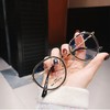 Women Men Fashion Round Myopia Glasses Anti-blue Light Oversized Eyeglasses Frames Students Metal Clear Glasses -1.0 -1.5 -2.0 -2.5 -3.0 To -6.0