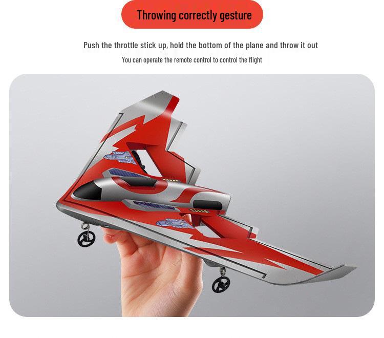 LED Foam Remote-Control Airplane - Crash-Resistant Fixed-Wing Glider Toy