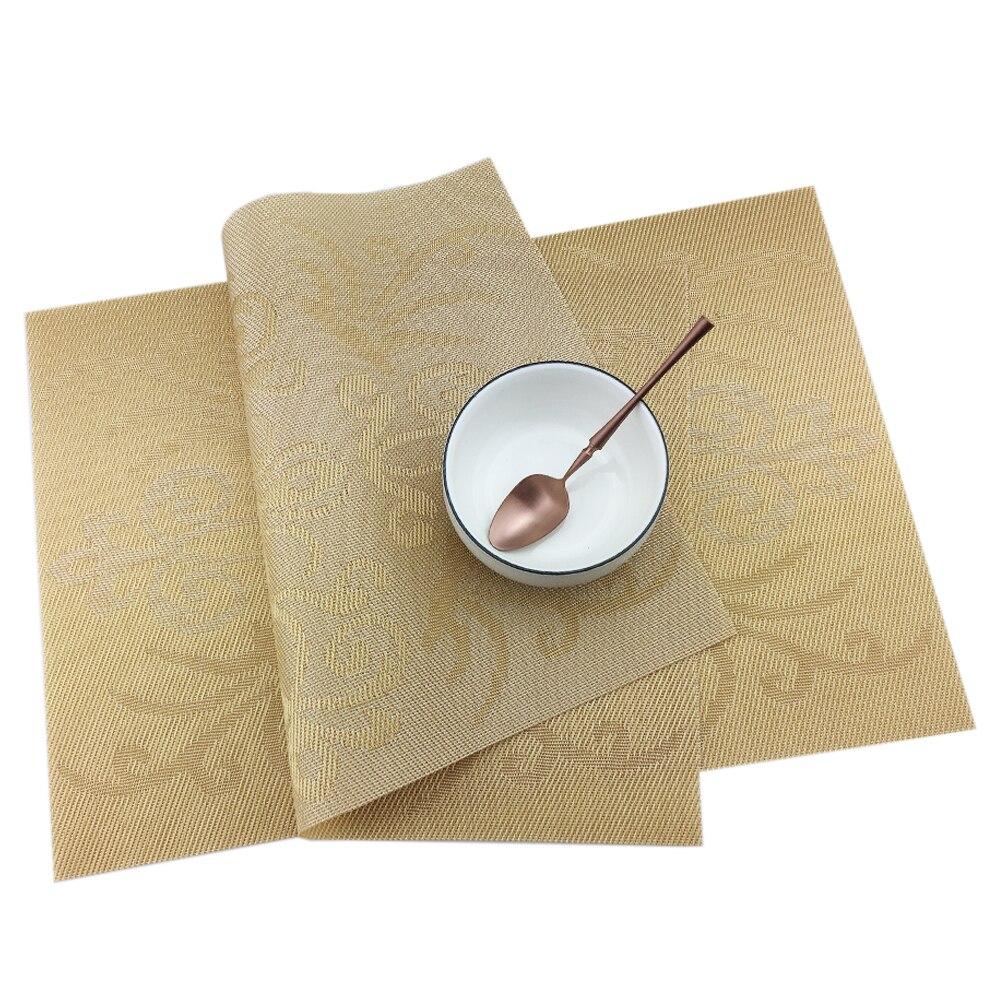 4colors Royal Luxury Placemat Pvc Dining Table Mat Set Table Bowl Pad Napkin Dining Table Tray Mat 4pcs Coasters Kids Table Set