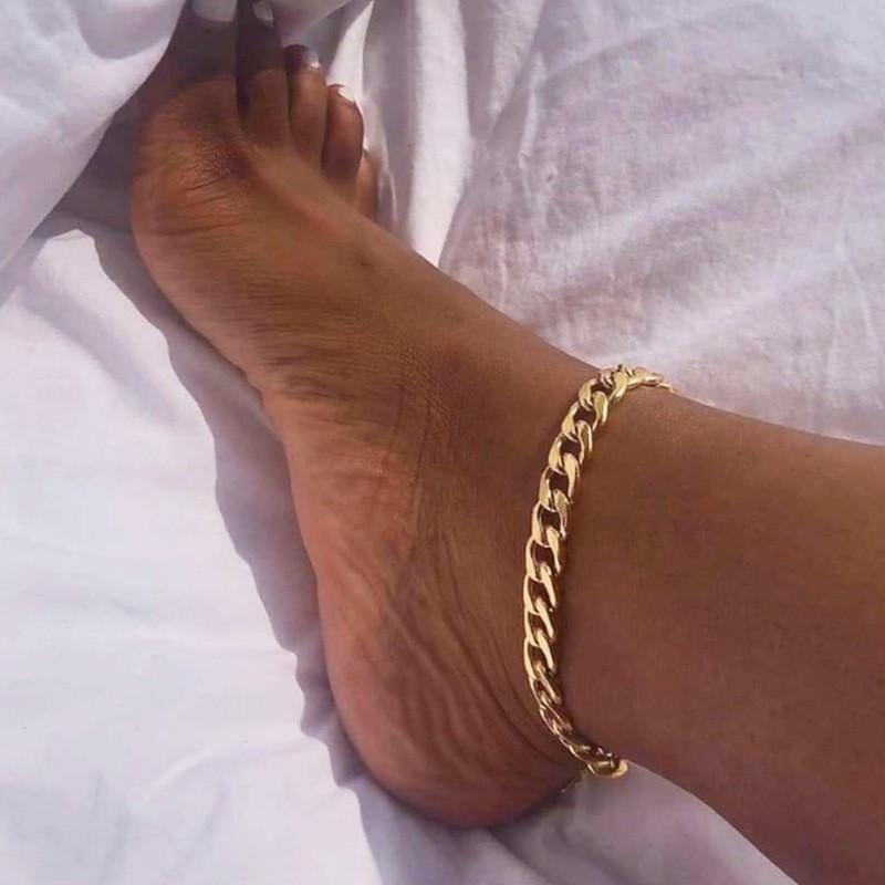 Punk Style Chain Pendant Bracelet Anklet Adjustable Length 20 Plus 5cm Stainless Steel Curb Link Jewelry for Everyday Wear