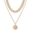 Vintage Multi-layer Coin Pendant Choker Necklace For Women Gold Silver Color Fashion Chunky Chain Necklaces Jewelry