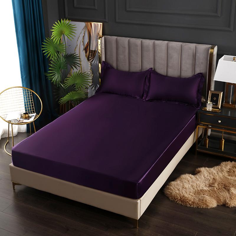 Новая атласная простыня в европейском стиле, наматрасник из искусственного шелка, эластичная лента, простыня King 140x200 160x200, без наволочки, постельные принадлежности