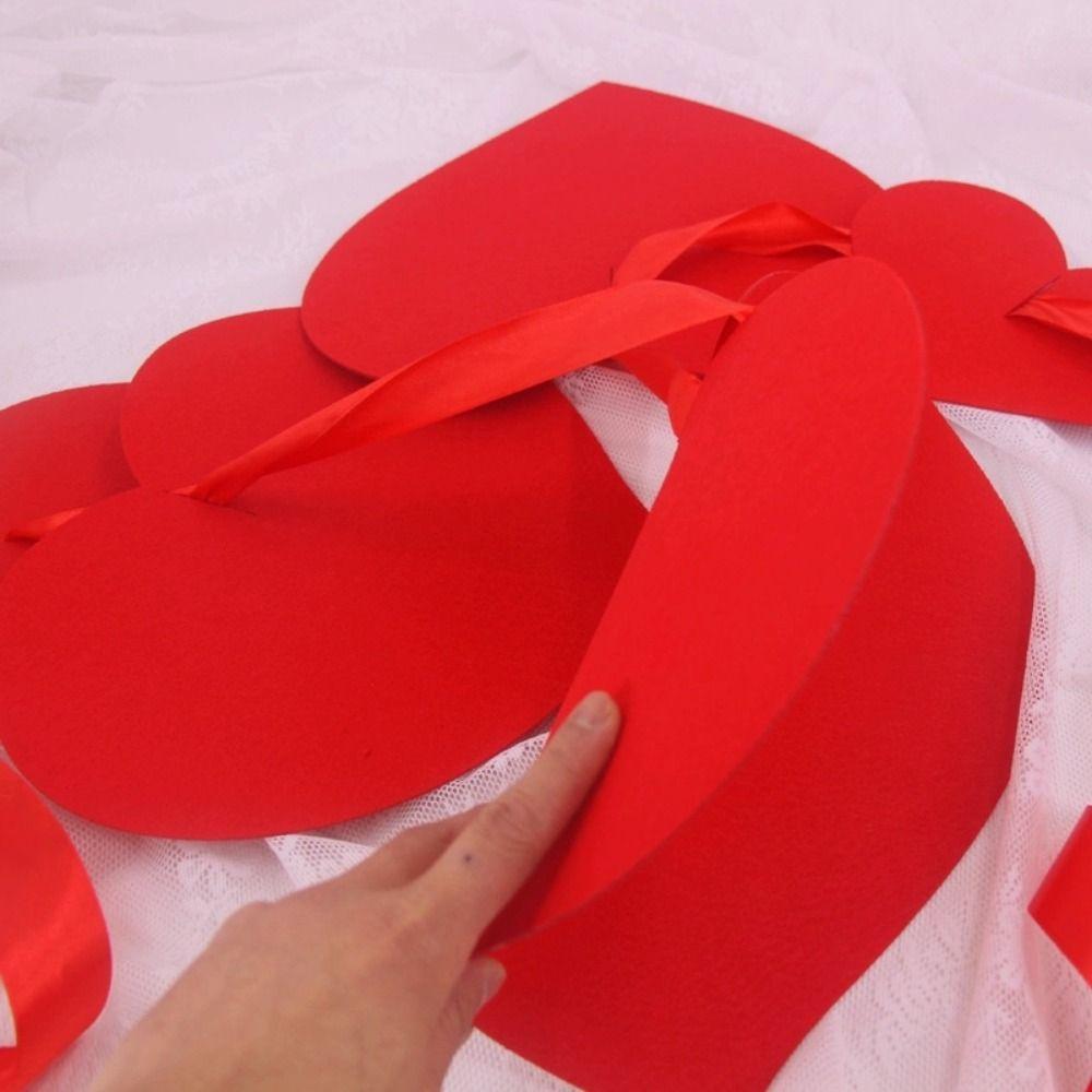 Durable Red Heart-Shaped Banner Reusable 300cm Wedding Photo Prop Romantic Creative Wedding Banner Garland Household