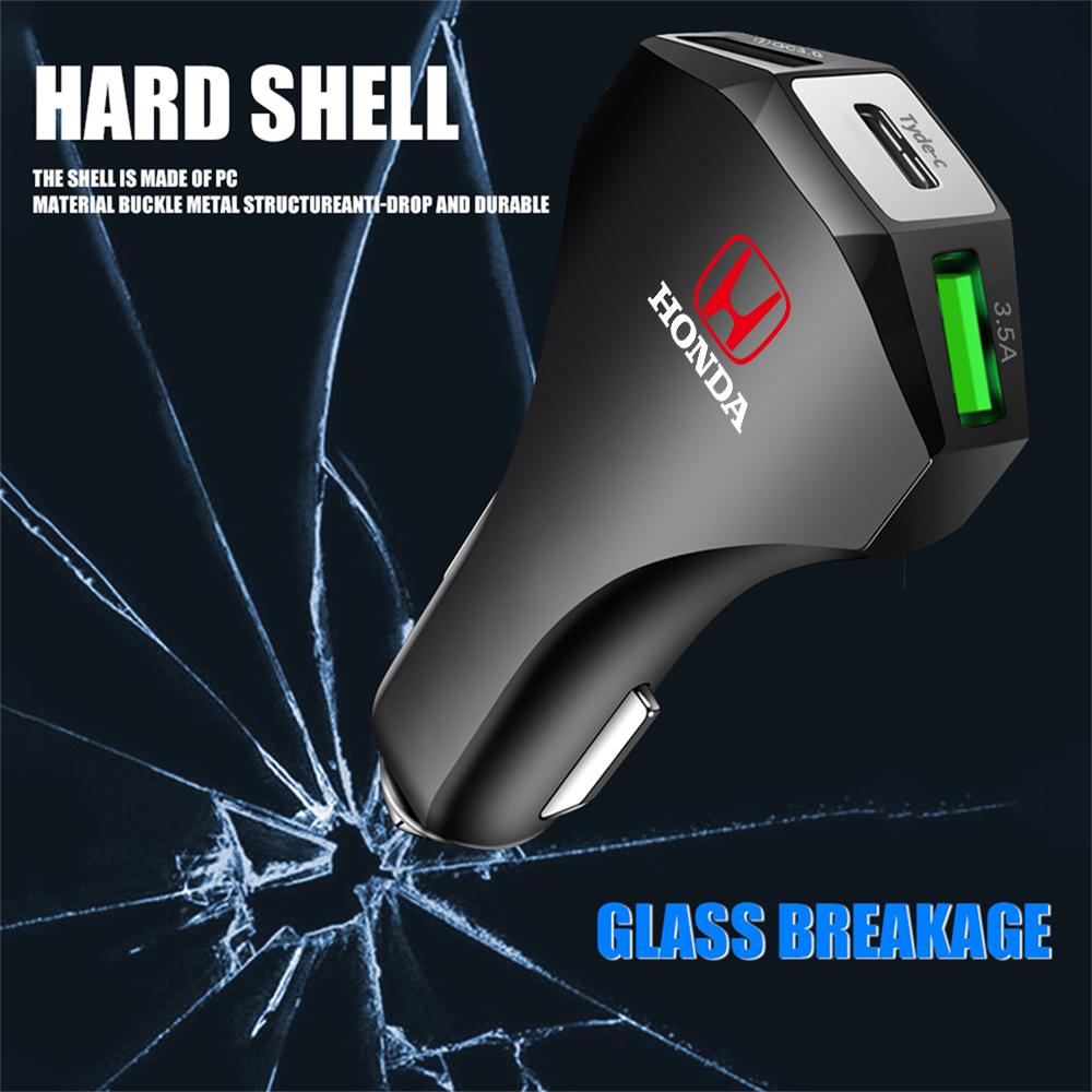 WGLRK1 Car Charger Adapter Dual USB Type C Ports Super Fast Charging Conversion Plug Universal Phone Charging For Honda Accord Civic