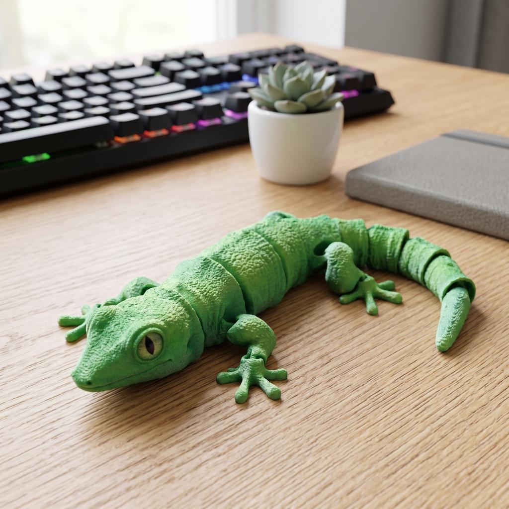Реалистичное украшение-геккон 3D-печатная фигурка леопарда, Реалистичная подвижная хамелеон-игрушка-антистресс, Декор для животных, Гибкая модель ящерицы с подвижными суставами,